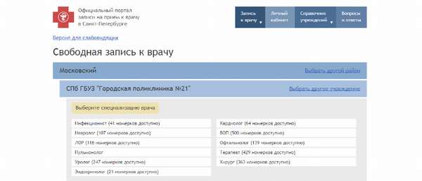 Горздрав: как записаться к врачу через интернет в Санкт-Петербурге?